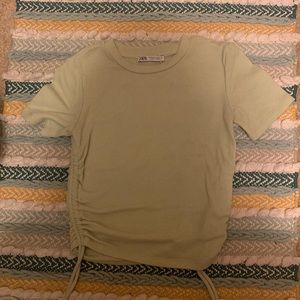 ZARA size small y2k light green stringed shirt!!